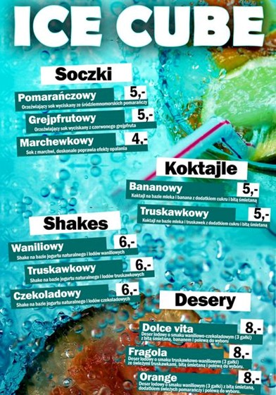 Prints: Icecube bar menu
